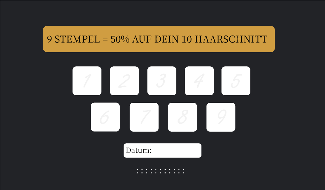 Stempelkarte Rückseite – Bedingungen & Felder